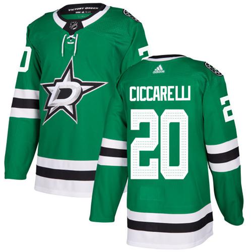 Adidas Men Dallas Stars #20 Dino Ciccarelli Green Home Authentic Stitched NHL Jersey->dallas stars->NHL Jersey